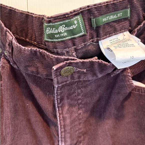 Eddie Bauer Vintage Women’s Size 10 Corduroy Natural Fit Pants Burgundy Maroon - Picture 3 of 8